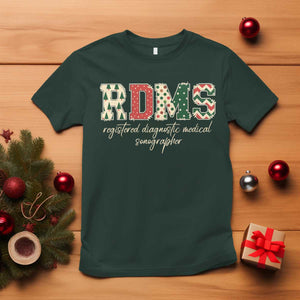 Sonographer Christmas T Shirt RDMS Ultrasound Tech Technologist Gift TS10 Dark Forest Green Print Your Wear