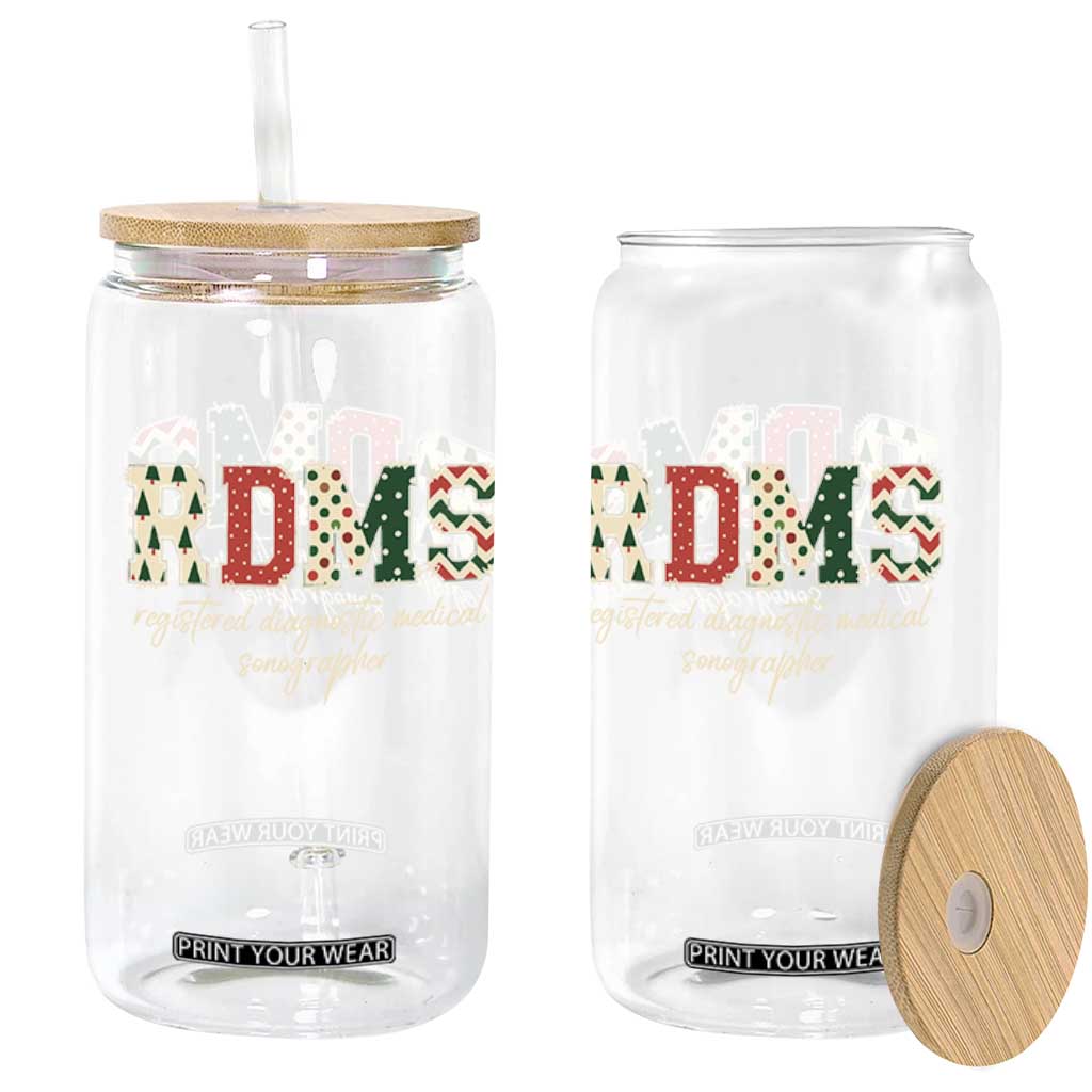 Sonographer Christmas Glass Can RDMS Ultrasound Tech Technologist Gift - Print Your Wear