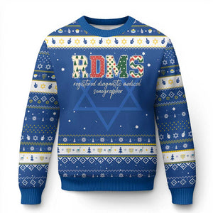 Sonographer Christmas Hanukkah Ugly Sweater RDMS Ultrasound Tech Technologist Gift TS10 Blue White Print Your Wear