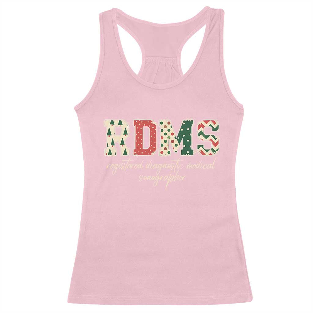 Sonographer Christmas Racerback Tank Top RDMS Ultrasound Tech Technologist Gift TS10 Light Pink Print Your Wear