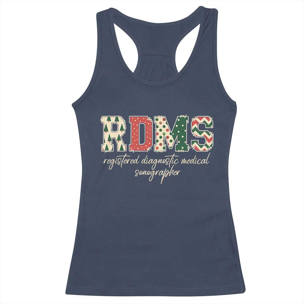Sonographer Christmas Racerback Tank Top RDMS Ultrasound Tech Technologist Gift TS10 Navy Print Your Wear