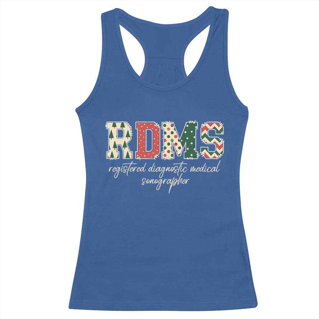 Sonographer Christmas Racerback Tank Top RDMS Ultrasound Tech Technologist Gift TS10 Royal Blue Print Your Wear