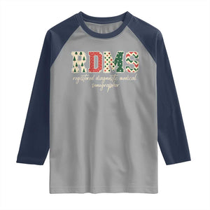 Sonographer Christmas Raglan Shirt RDMS Ultrasound Tech Technologist Gift TS10 Sport Gray Navy Print Your Wear