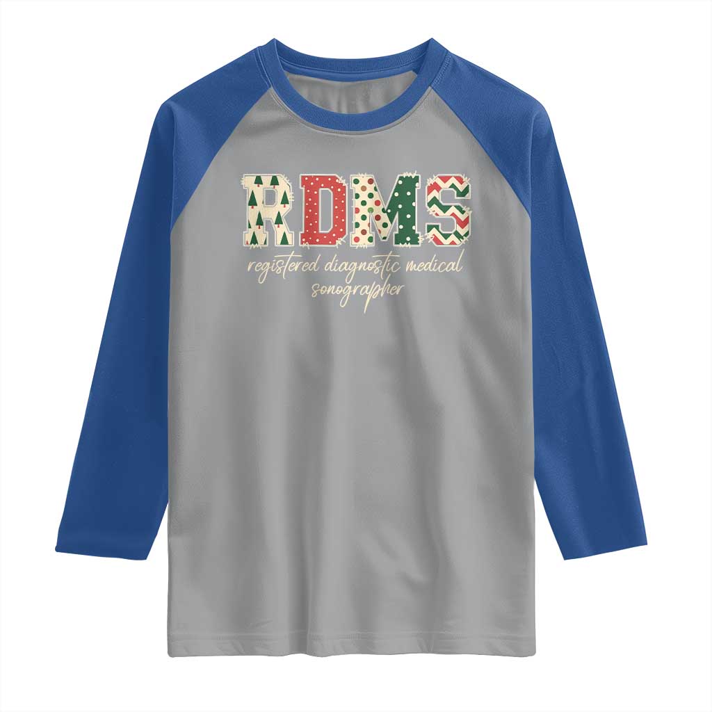 Sonographer Christmas Raglan Shirt RDMS Ultrasound Tech Technologist Gift TS10 Sport Gray Royal Print Your Wear