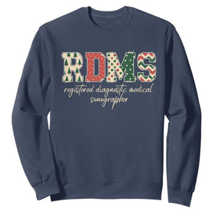 Sonographer Christmas Sweatshirt RDMS Ultrasound Tech Technologist Gift TS10 Navy Print Your Wear