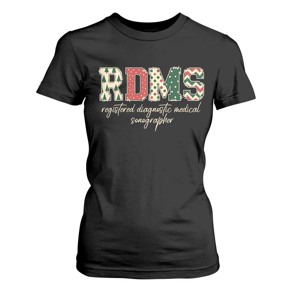 Sonographer Christmas T Shirt For Women RDMS Ultrasound Tech Technologist Gift - Print Your Wear