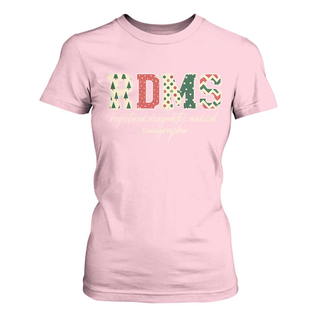 Sonographer Christmas T Shirt For Women RDMS Ultrasound Tech Technologist Gift TS10 Light Pink Print Your Wear