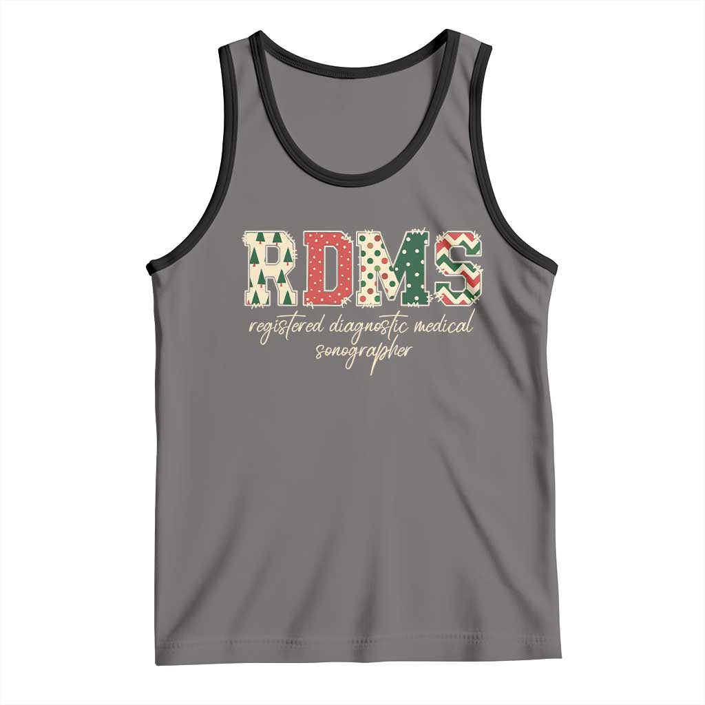 Sonographer Christmas Tank Top RDMS Ultrasound Tech Technologist Gift TS10 Deep Heather Black Print Your Wear