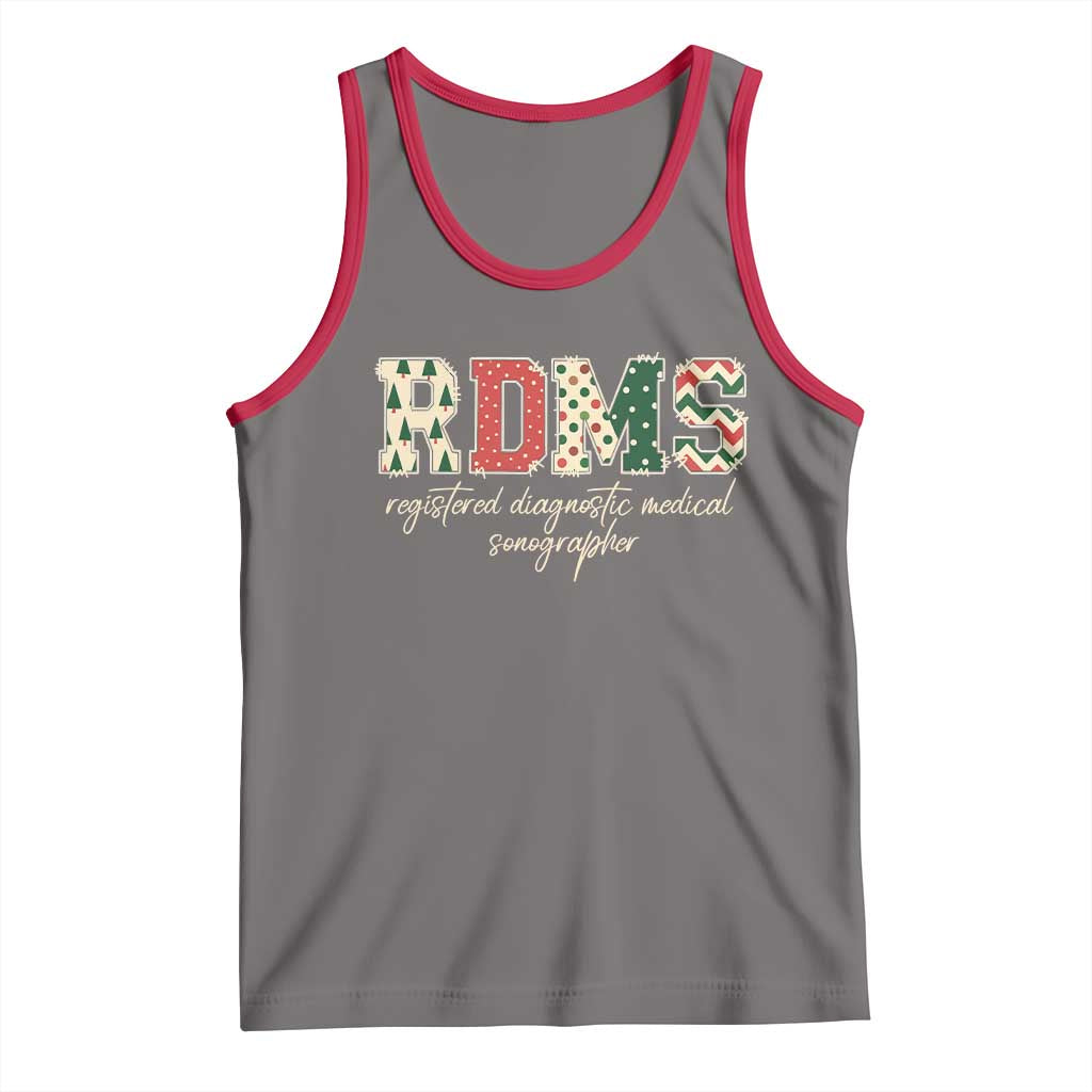 Sonographer Christmas Tank Top RDMS Ultrasound Tech Technologist Gift TS10 Deep Heather Red Print Your Wear