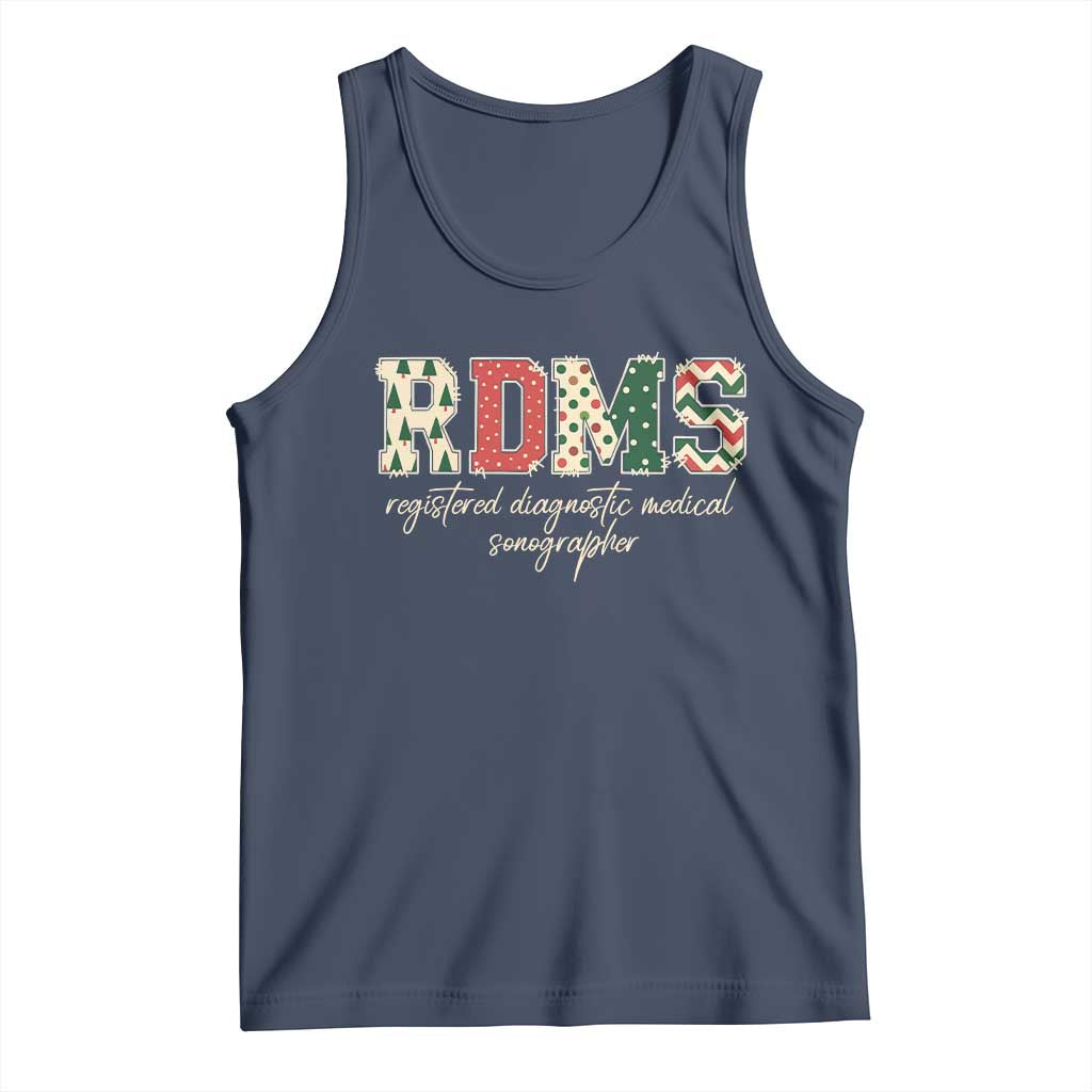 Sonographer Christmas Tank Top RDMS Ultrasound Tech Technologist Gift TS10 Navy Print Your Wear