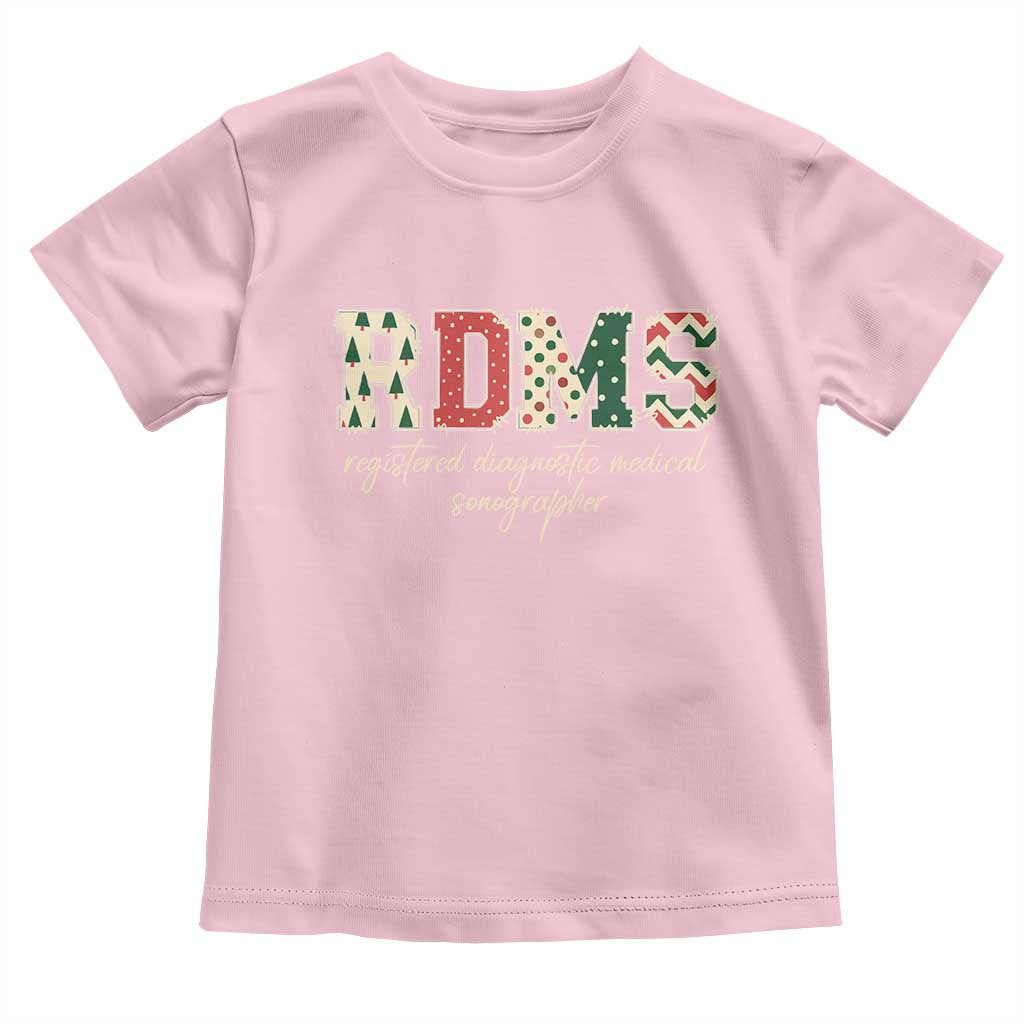 Sonographer Christmas Toddler T Shirt RDMS Ultrasound Tech Technologist Gift TS10 Light Pink Print Your Wear