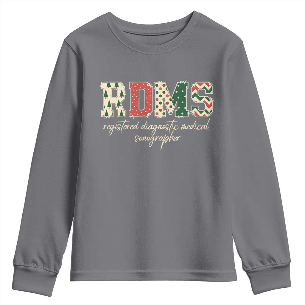 Sonographer Christmas Youth Sweatshirt RDMS Ultrasound Tech Technologist Gift TS10 Charcoal Print Your Wear