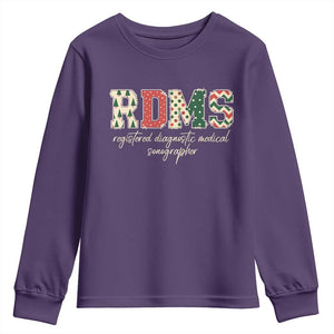 Sonographer Christmas Youth Sweatshirt RDMS Ultrasound Tech Technologist Gift TS10 Purple Print Your Wear