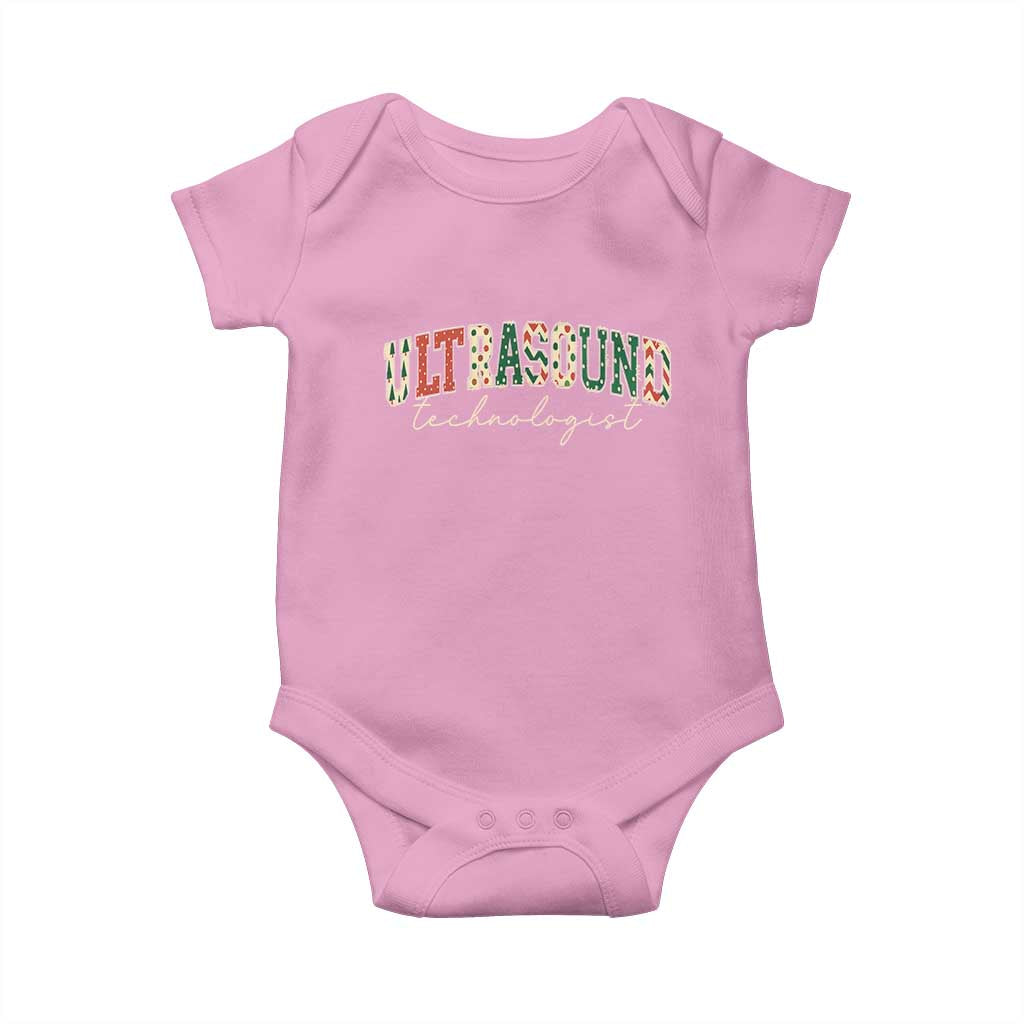 Christmas Ultrasound Technologist Baby Onesie Sonographer Sonography Student Gift TS10 Light Pink Print Your Wear