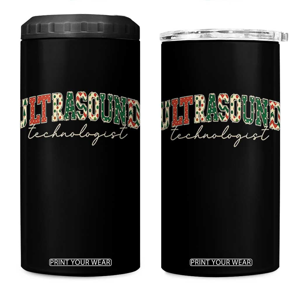Christmas Ultrasound Technologist 4 in 1 Can Cooler Tumbler Sonographer Sonography Student Gift TS10 One Size: 16 oz Black Print Your Wear