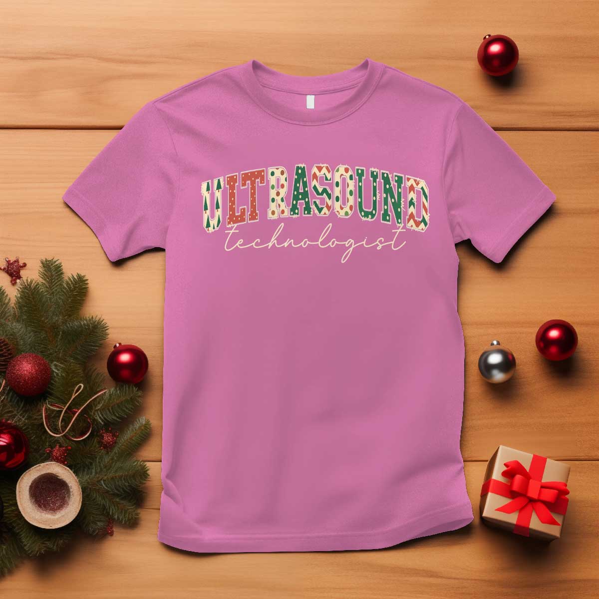 Christmas Ultrasound Technologist T Shirt Sonographer Sonography Student Gift TS10 Azalea Print Your Wear