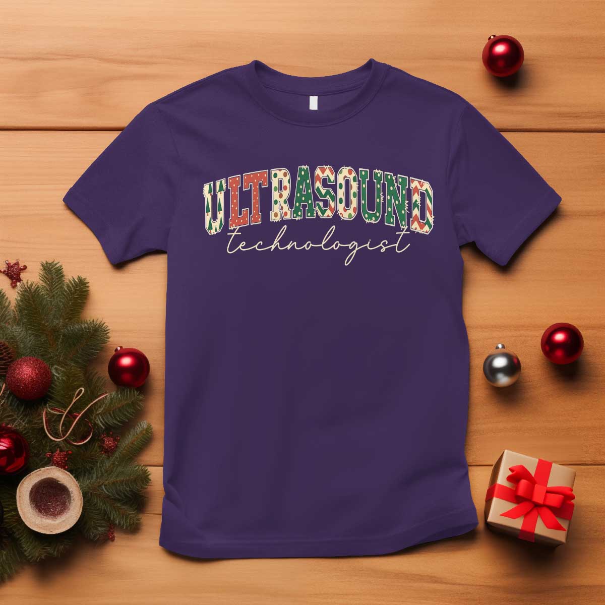 Christmas Ultrasound Technologist T Shirt Sonographer Sonography Student Gift TS10 Purple Print Your Wear
