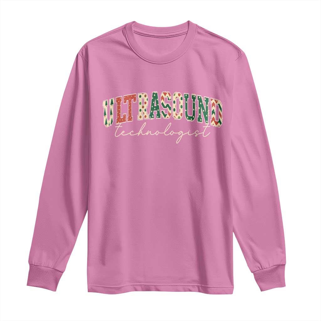 Christmas Ultrasound Technologist Long Sleeve Shirt Sonographer Sonography Student Gift TS10 Azalea Print Your Wear