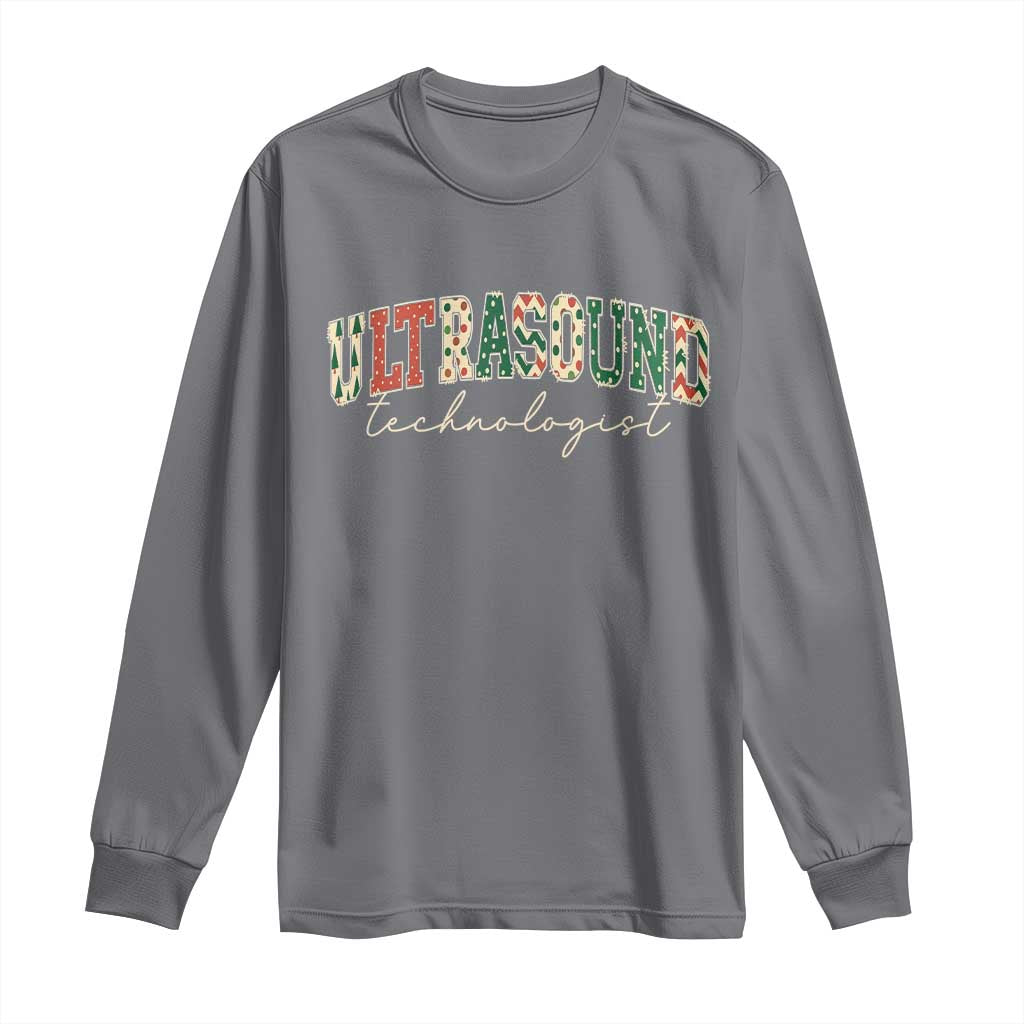 Christmas Ultrasound Technologist Long Sleeve Shirt Sonographer Sonography Student Gift TS10 Charcoal Print Your Wear