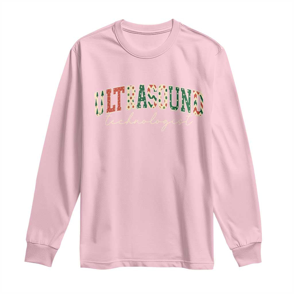 Christmas Ultrasound Technologist Long Sleeve Shirt Sonographer Sonography Student Gift TS10 Light Pink Print Your Wear