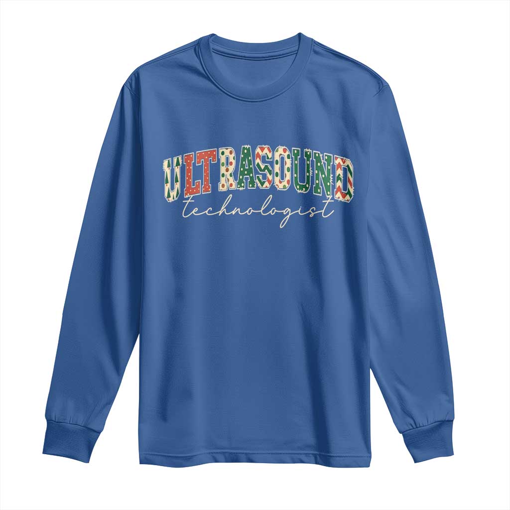 Christmas Ultrasound Technologist Long Sleeve Shirt Sonographer Sonography Student Gift TS10 Royal Blue Print Your Wear
