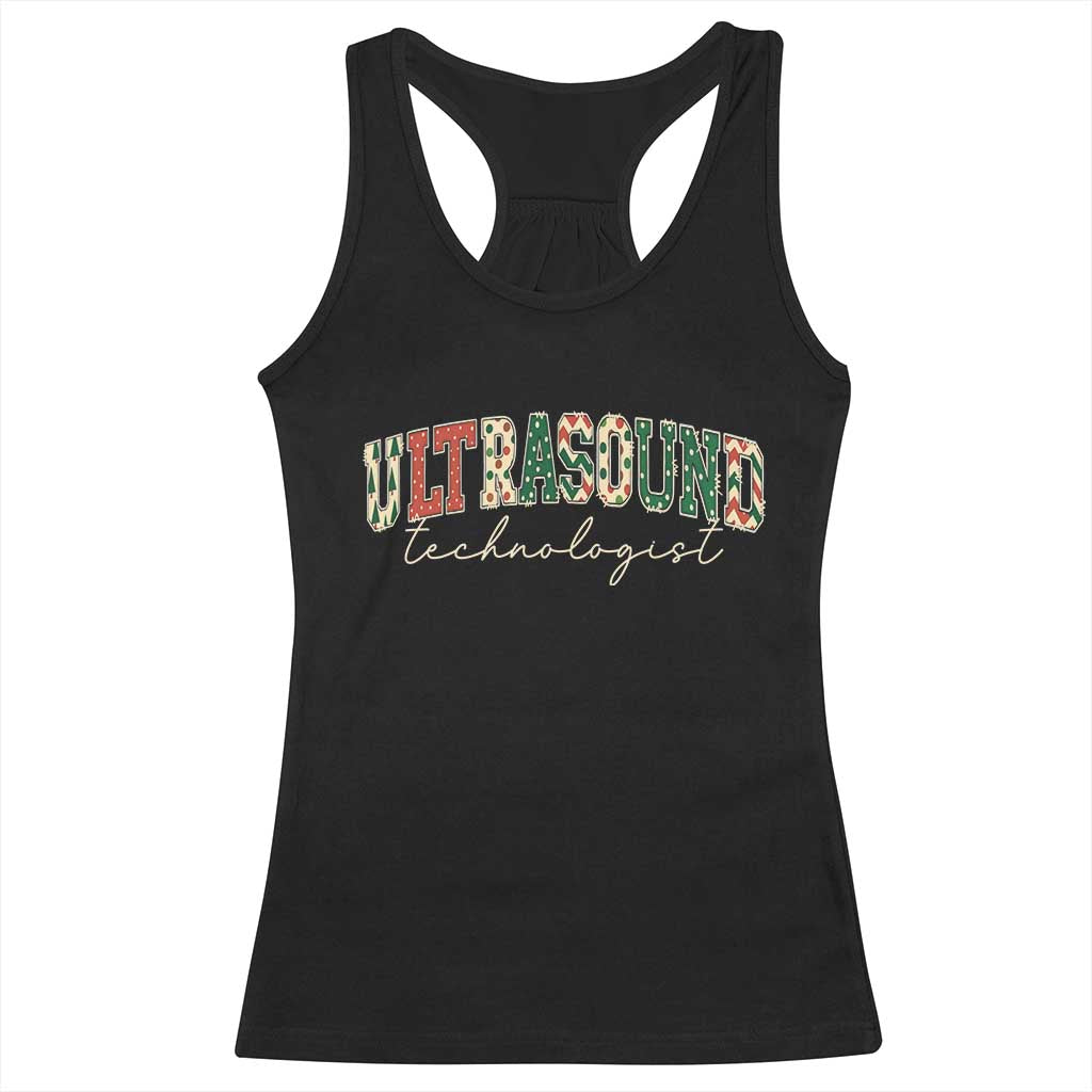 Christmas Ultrasound Technologist Racerback Tank Top Sonographer Sonography Student Gift TS10 Black Print Your Wear