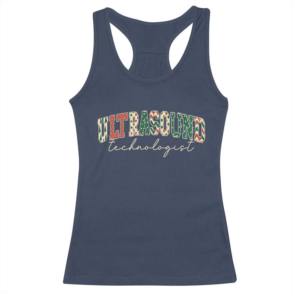 Christmas Ultrasound Technologist Racerback Tank Top Sonographer Sonography Student Gift TS10 Navy Print Your Wear