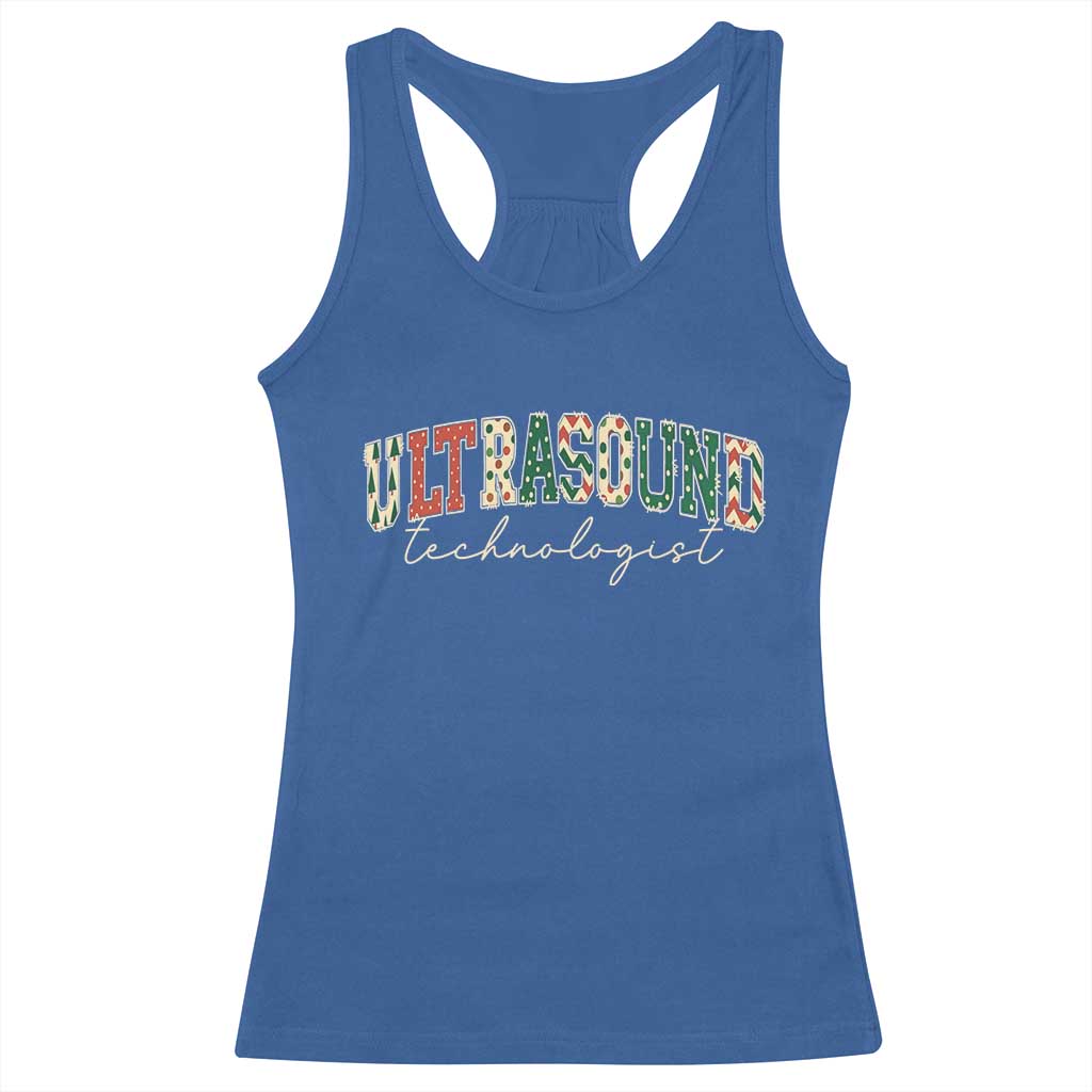 Christmas Ultrasound Technologist Racerback Tank Top Sonographer Sonography Student Gift TS10 Royal Blue Print Your Wear