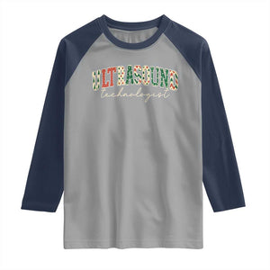 Christmas Ultrasound Technologist Raglan Shirt Sonographer Sonography Student Gift TS10 Sport Gray Navy Print Your Wear