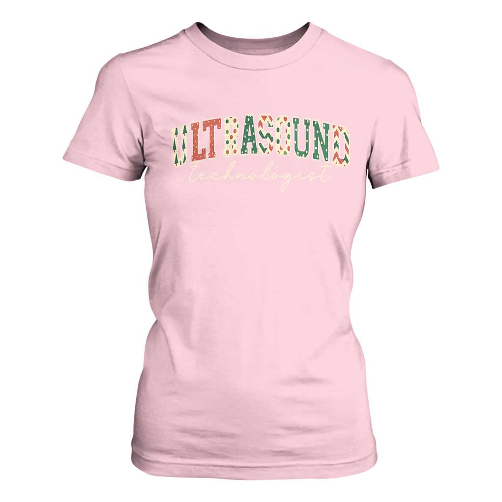 Christmas Ultrasound Technologist T Shirt For Women Sonographer Sonography Student Gift TS10 Light Pink Print Your Wear