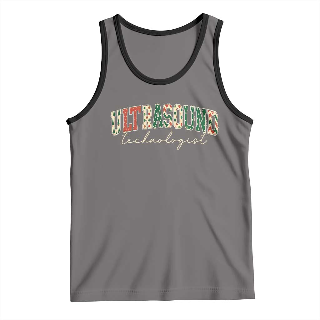 Christmas Ultrasound Technologist Tank Top Sonographer Sonography Student Gift TS10 Deep Heather Black Print Your Wear