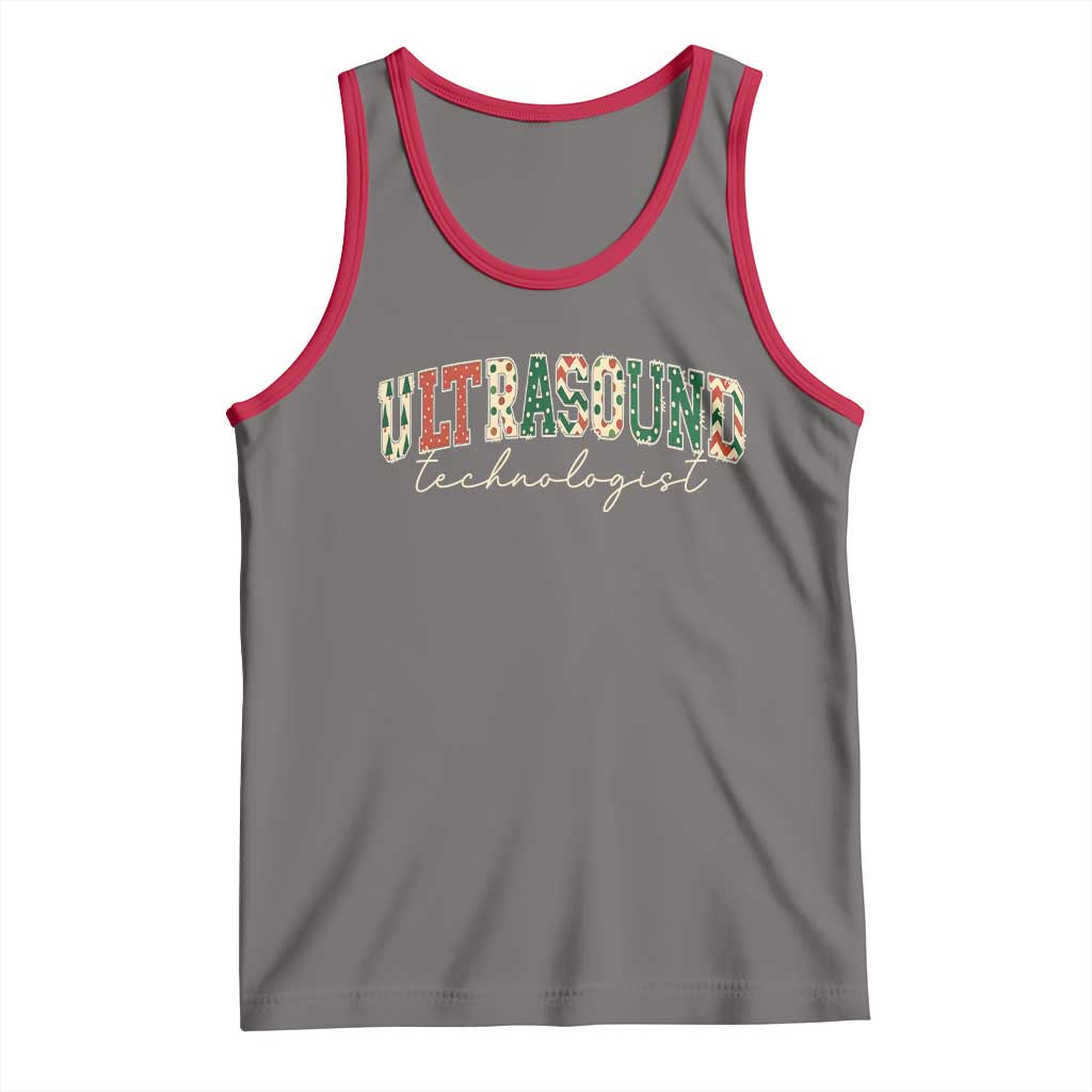 Christmas Ultrasound Technologist Tank Top Sonographer Sonography Student Gift TS10 Deep Heather Red Print Your Wear