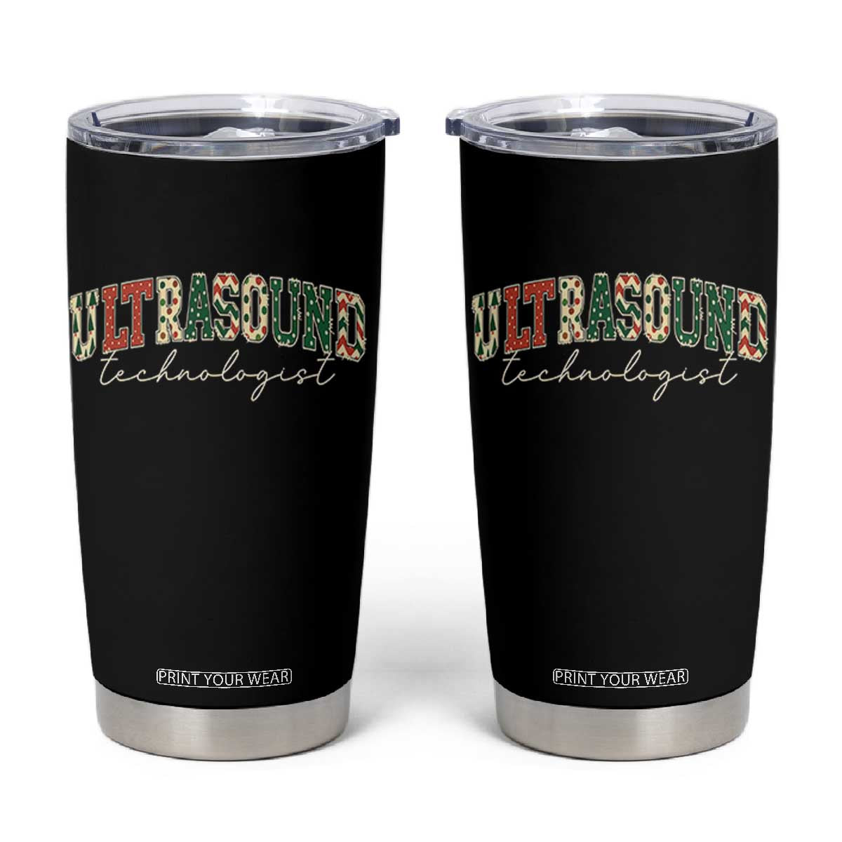 Christmas Ultrasound Technologist Tumbler Cup Sonographer Sonography Student Gift TS10 Black Print Your Wear