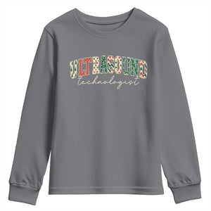 Christmas Ultrasound Technologist Youth Sweatshirt Sonographer Sonography Student Gift TS10 Charcoal Print Your Wear
