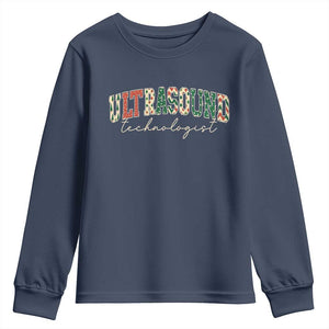 Christmas Ultrasound Technologist Youth Sweatshirt Sonographer Sonography Student Gift TS10 Navy Print Your Wear
