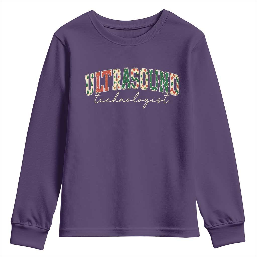 Christmas Ultrasound Technologist Youth Sweatshirt Sonographer Sonography Student Gift TS10 Purple Print Your Wear