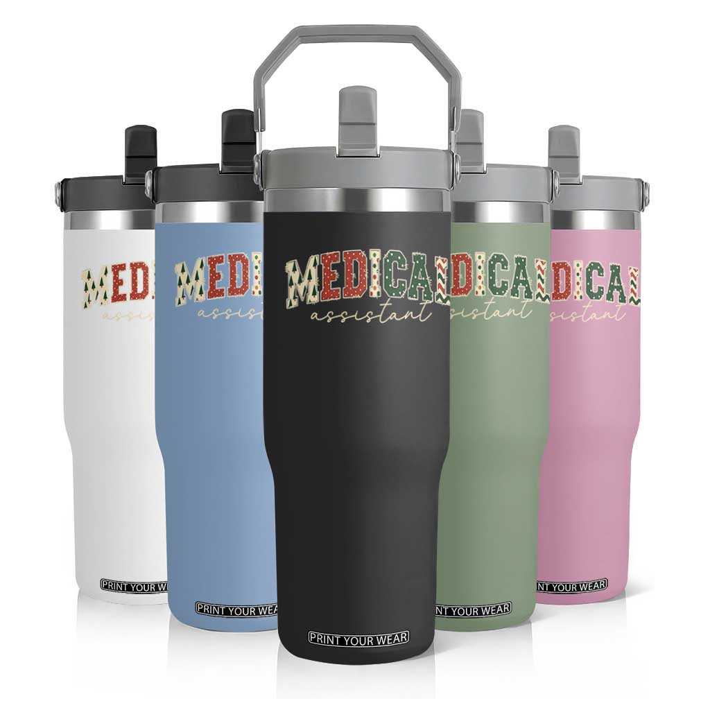 Christmas Medical Assistant Flip Straw Tumbler MA Nurse Grad Gift - Print Your Wear