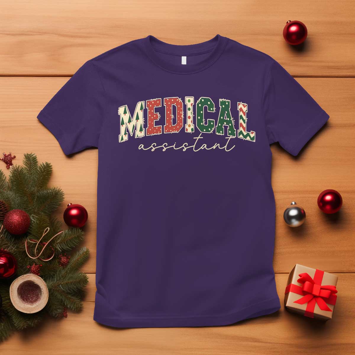 Christmas Medical Assistant T Shirt MA Nurse Grad Gift TS10 Purple Print Your Wear