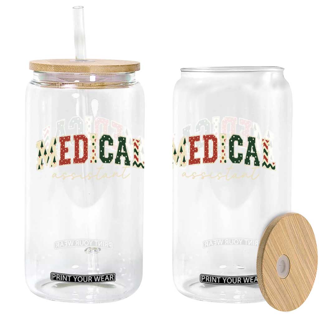 Christmas Medical Assistant Glass Can MA Nurse Grad Gift - Print Your Wear