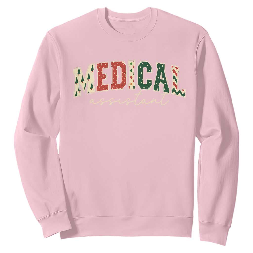 Christmas Medical Assistant Sweatshirt MA Nurse Grad Gift TS10 Light Pink Print Your Wear