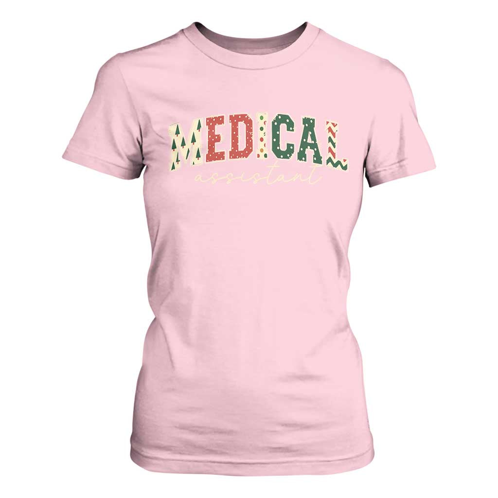 Christmas Medical Assistant T Shirt For Women MA Nurse Grad Gift TS10 Light Pink Print Your Wear