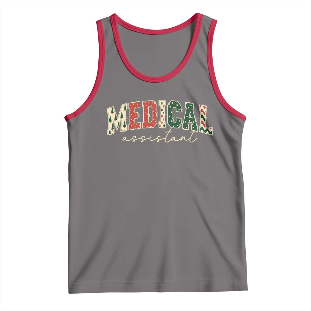 Christmas Medical Assistant Tank Top MA Nurse Grad Gift TS10 Deep Heather Red Print Your Wear