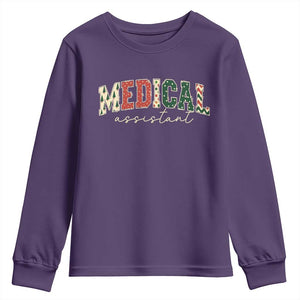 Christmas Medical Assistant Youth Sweatshirt MA Nurse Grad Gift TS10 Purple Print Your Wear