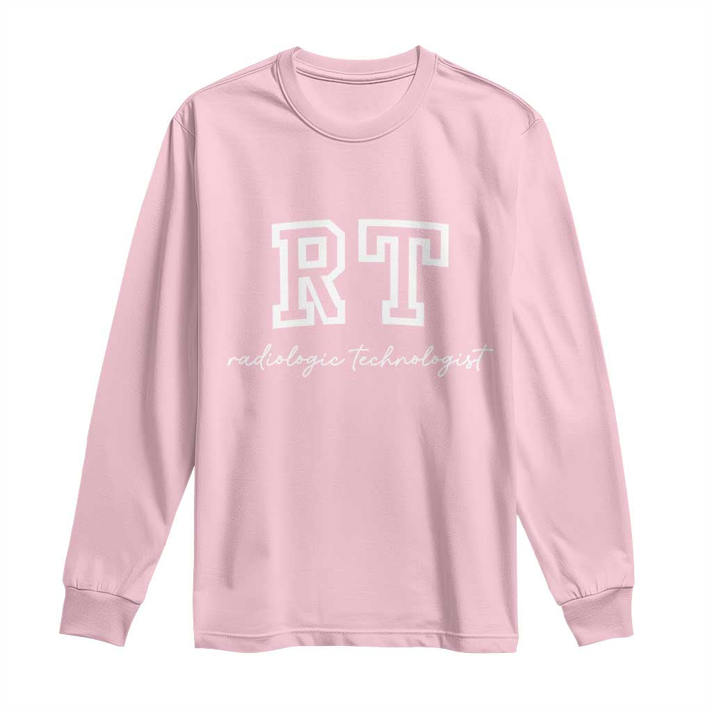 Radiology Technologist Long Sleeve Shirt RT Xray Rad Tech Gift TS10 Light Pink Print Your Wear