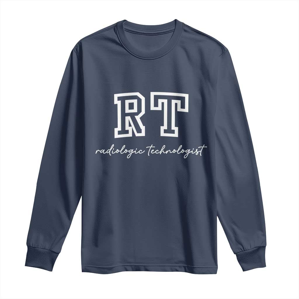 Radiology Technologist Long Sleeve Shirt RT Xray Rad Tech Gift TS10 Navy Print Your Wear