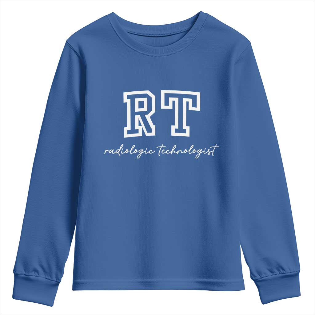 Radiology Technologist Youth Sweatshirt RT Xray Rad Tech Gift TS10 Royal Blue Print Your Wear