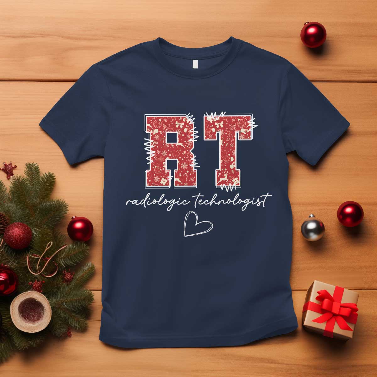 Christmas Radiology T Shirt RT Xray Rad Tech Gift TS10 Navy Print Your Wear