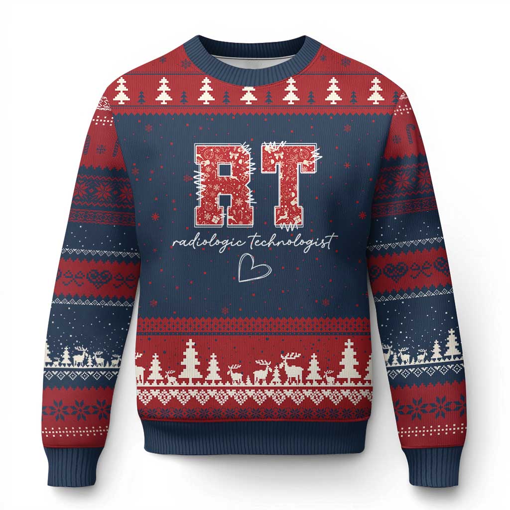 Xmas Radiology Ugly Christmas Sweater RT Xray Rad Tech Gift TS10 Navy Red Print Your Wear