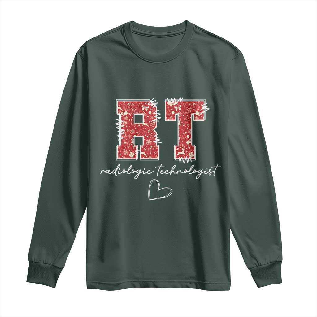 Christmas Radiology Long Sleeve Shirt RT Xray Rad Tech Gift TS10 Dark Forest Green Print Your Wear