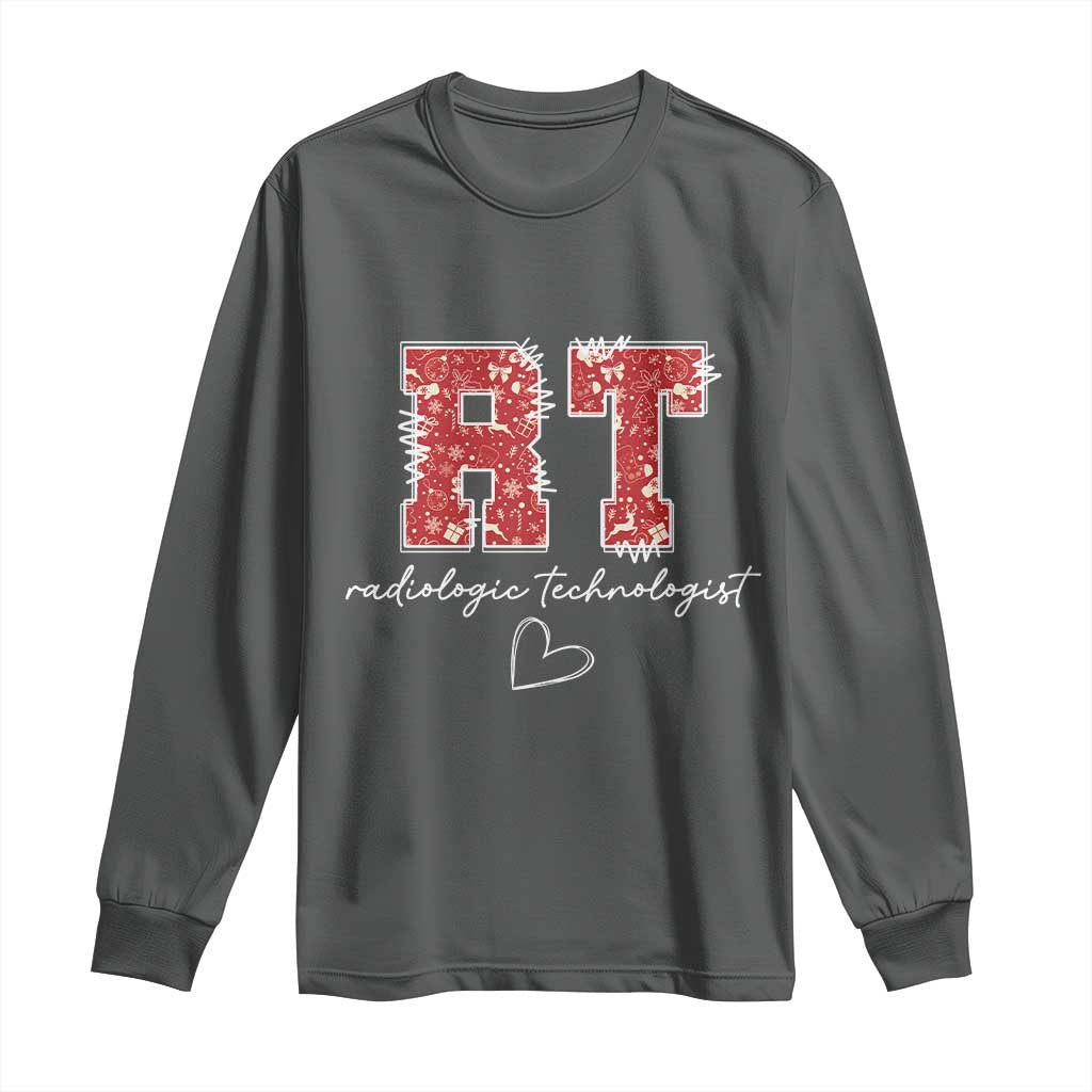 Christmas Radiology Long Sleeve Shirt RT Xray Rad Tech Gift TS10 Dark Heather Print Your Wear